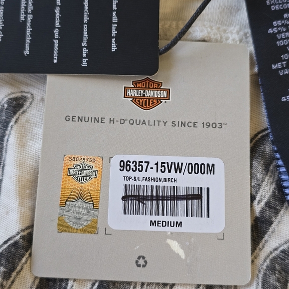Harley Davidson Cap Sleeve Cut Out Top Size Medium NWT - Picture 11 of 11